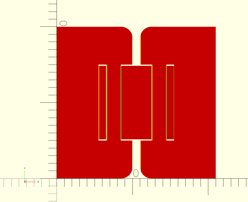 Open SCAD cross section hinge2