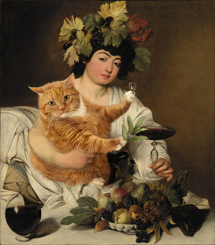Caravaggio-BACCHUS-cat-w
