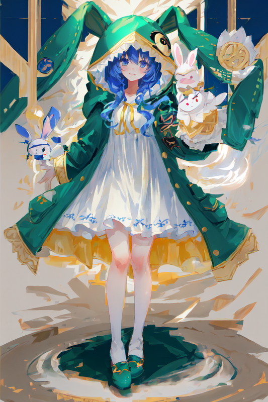 18559-2199112321-yoshino, 1girl, ((loli)), (small breast), blue eyes, long hair, blue hair, one hand