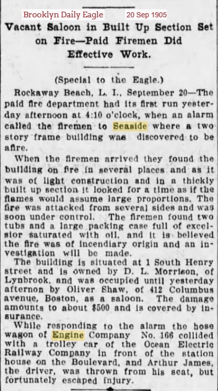 E 166 (266) 1st Run Sep 20, 1905