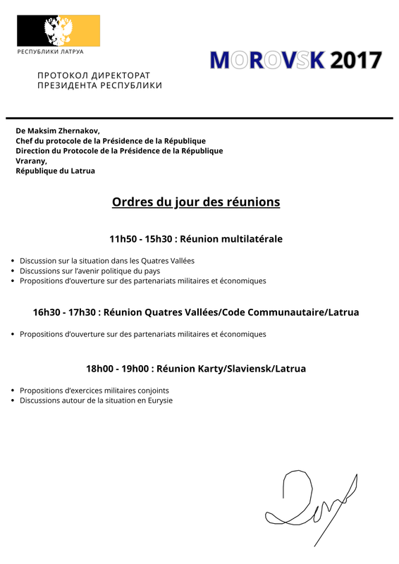 ORDRES DU JOUR
