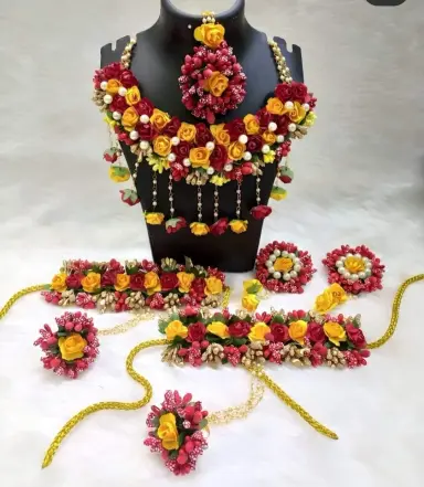 artificial flower jewellery for Haldi