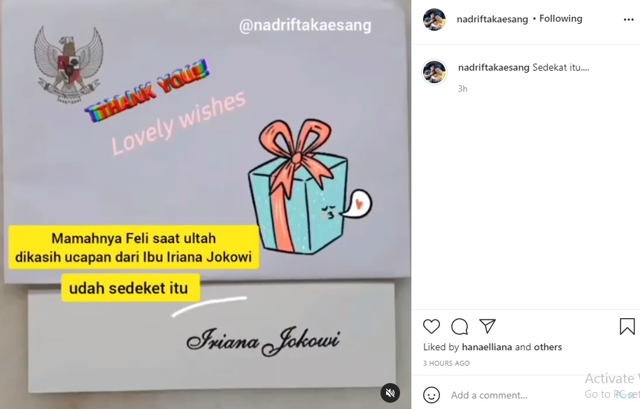 Ucapan ulang tahun Iriana Jokowi untuk Meilia Lau
