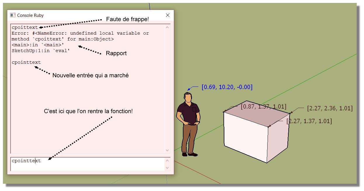  [ SKETCHUP généralité ] Comment mettre à plat une surface dans l'espace? Cpointtext