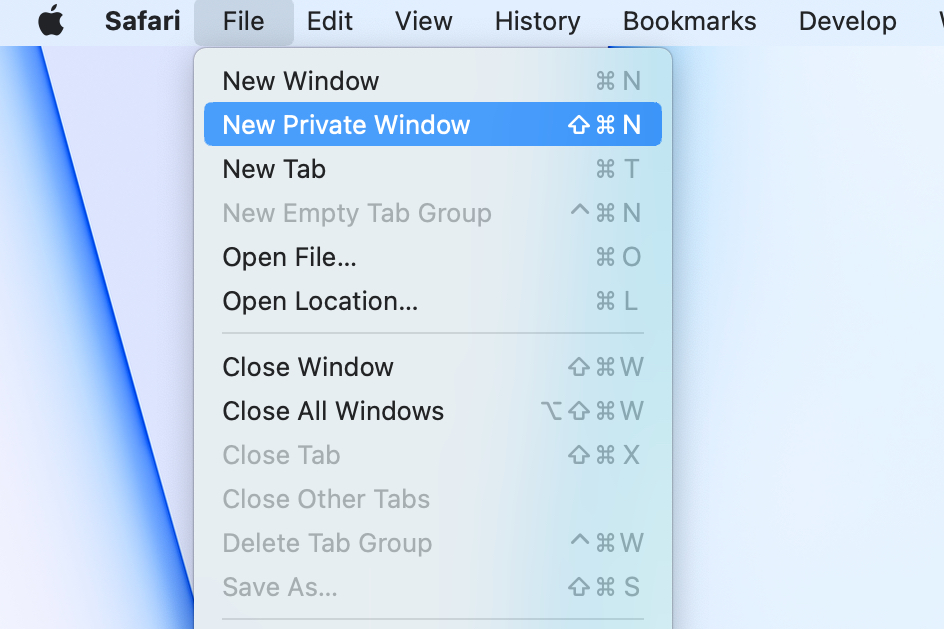 Private Browser on Macbook Air