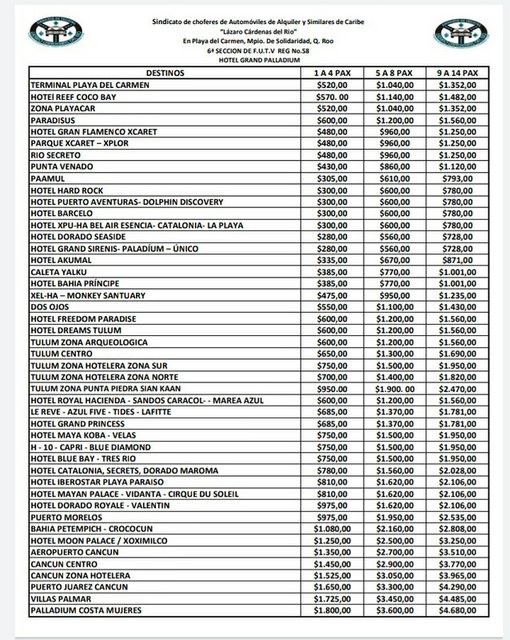 Transporte Hotel Palladium - Playa del Carmen: Colectivos - Forum Riviera Maya, Cancun and Mexican Caribbean