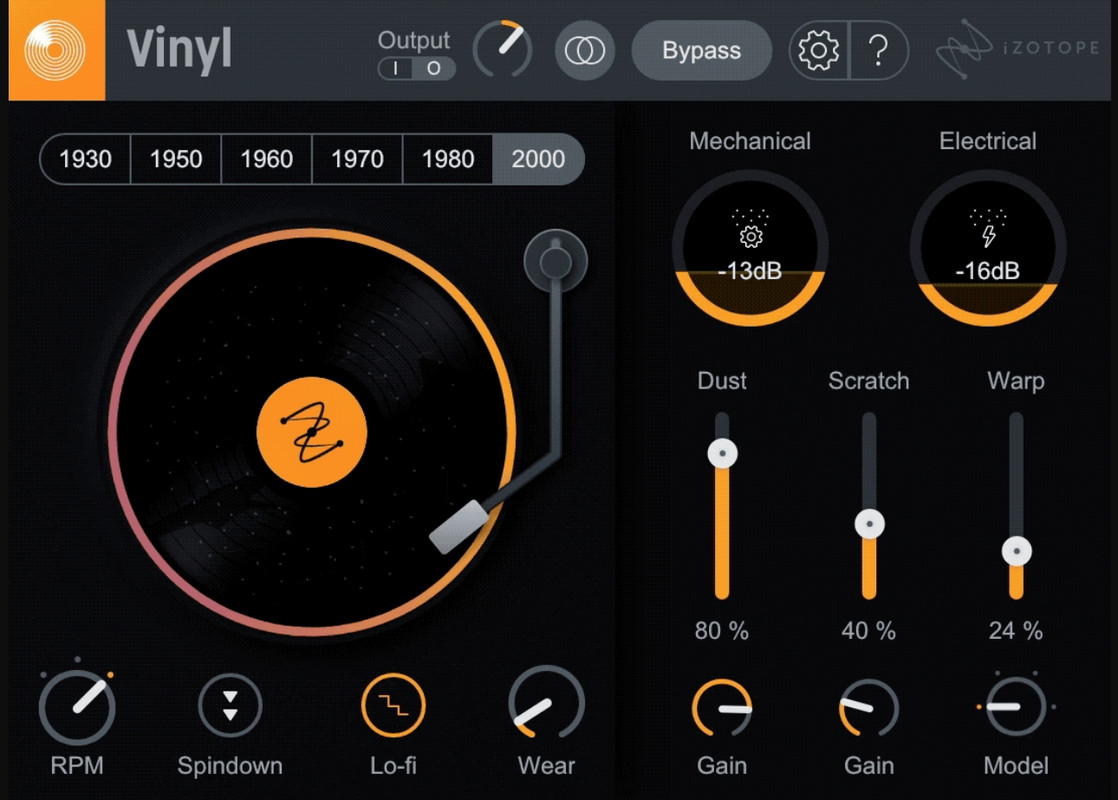 iZotope Vinyl Interface