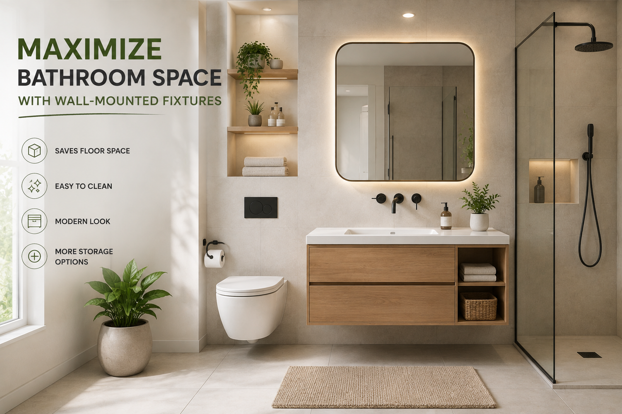Maximize Bathroom Space With Wall Mounted Fixtures