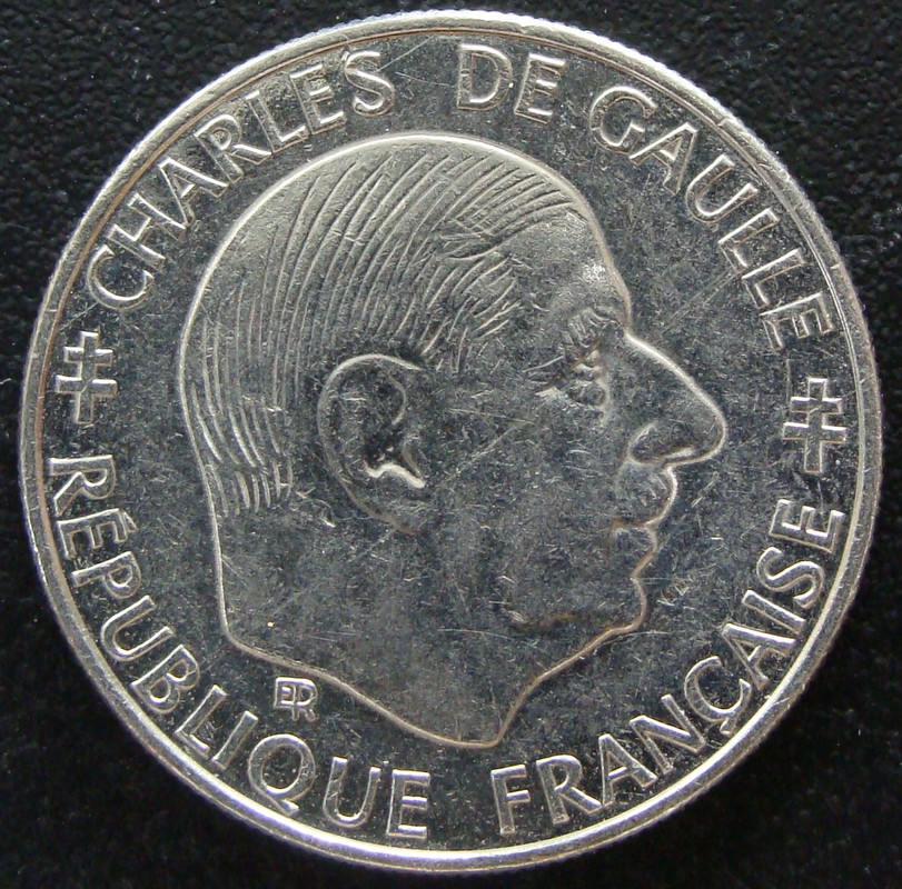 1 Franco. Francia (1988) 30º Aniversario de la V República. FRA-1-Franco-1988-30-aniversario-5-Rep-blica-anv