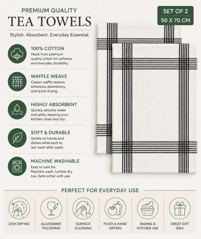 Premium Waffle Tea Towels Display