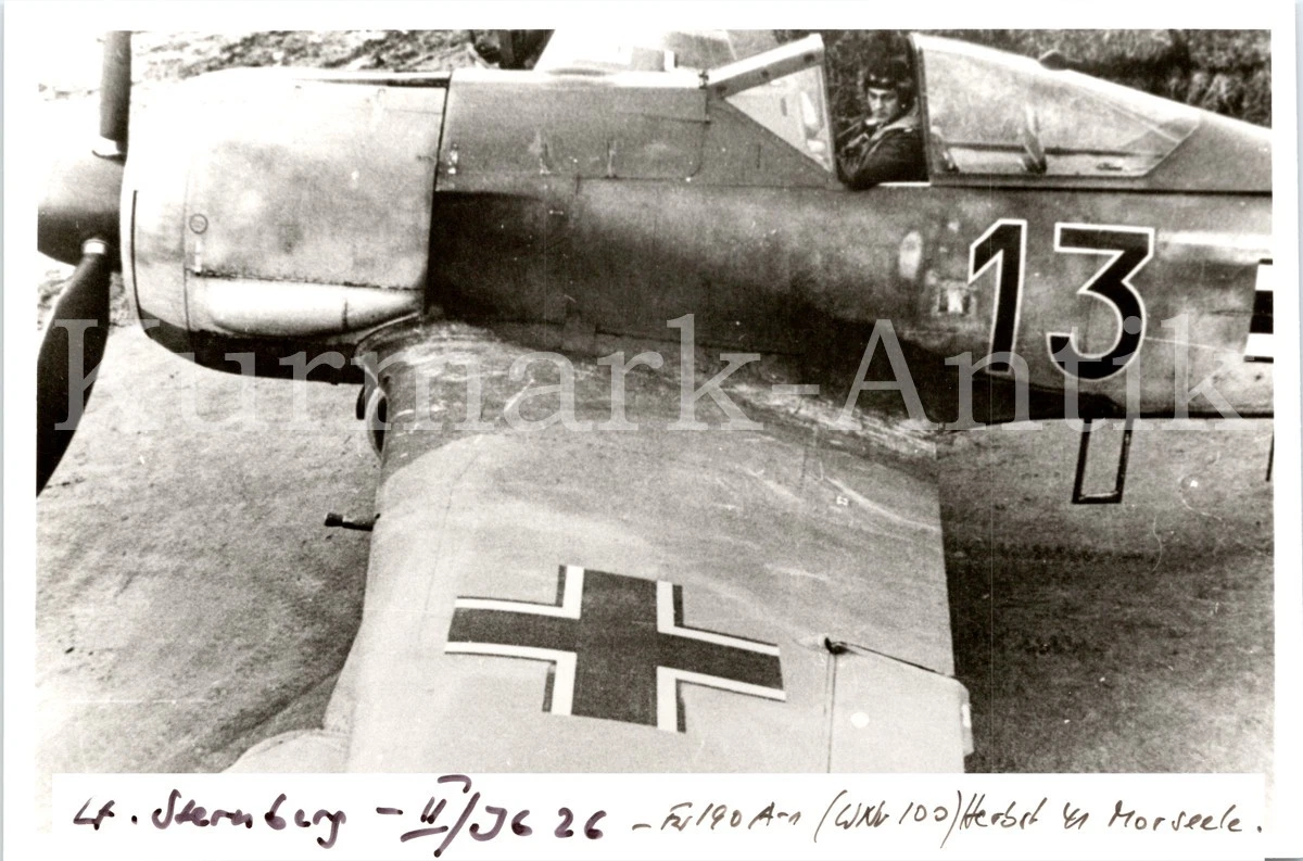 T558 Photo Wehrmacht Archive Repro Luftwaffe Aircraft Fw190 JG26 Pilot Belgium 41