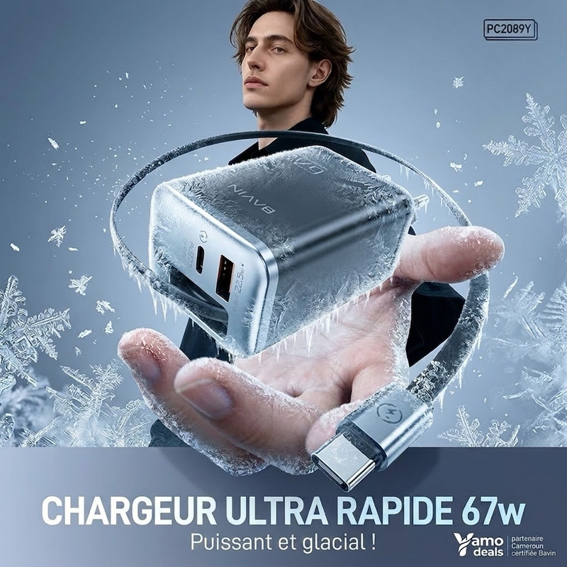 Chargeur Bavin 67W Rétractable