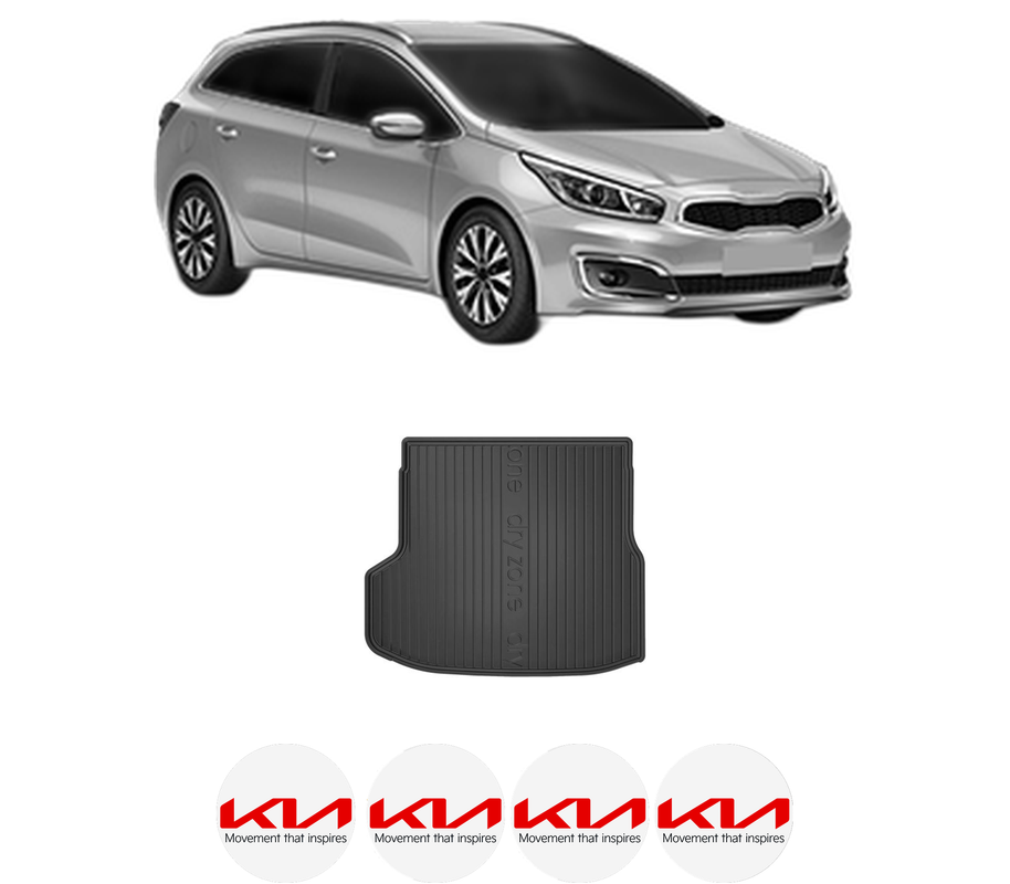 Tavita Portbagaj KIA CEED Sportswagon (CD) din 2018-2022, Protectie Portbagaj Auto, 4x Stickere auto cu KIA