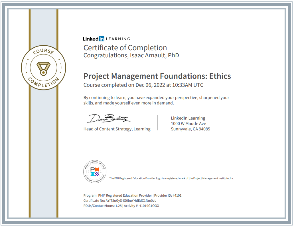 PMI - Ethics