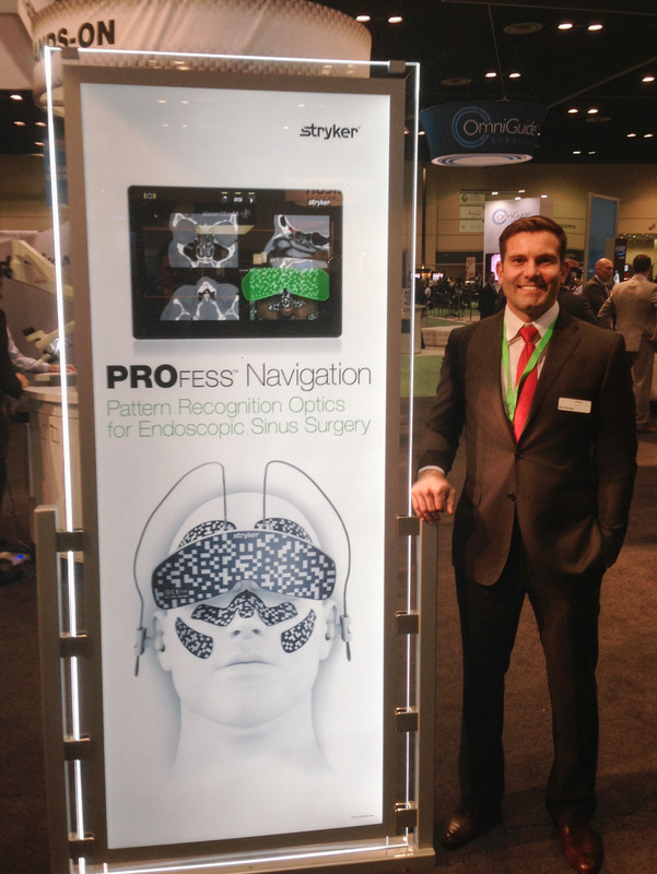 Enri Zhulati presenting PROFESS surgical navigation system at neurosurgery medical convention