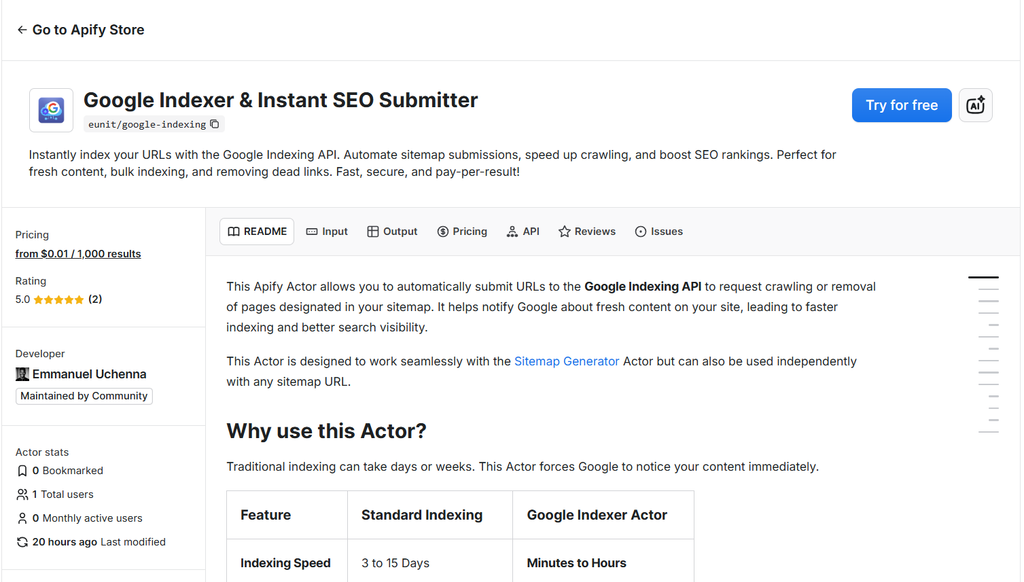 Google Indexer & Instant SEO Submitter