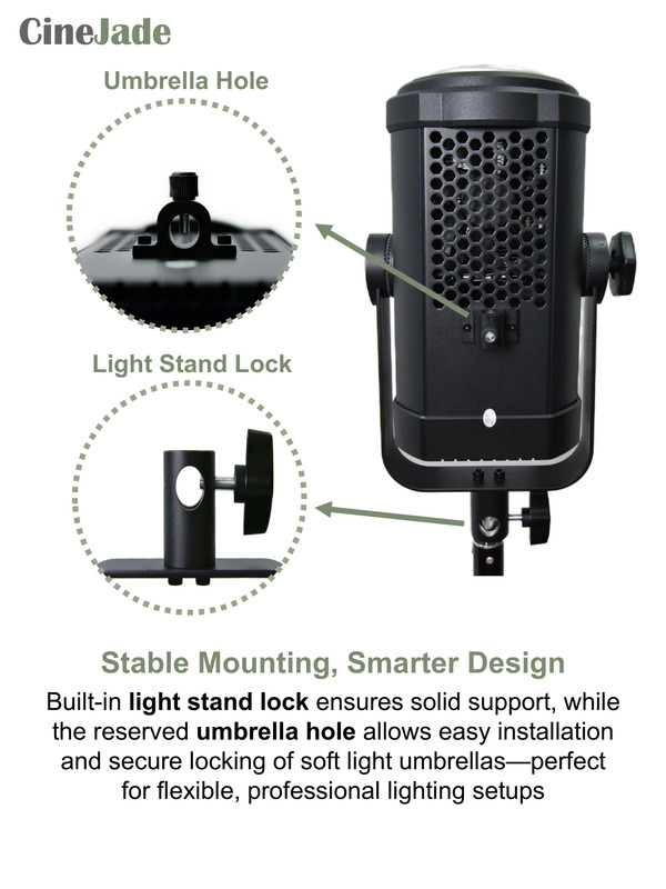 Cinejade 200W LED COB Video Light7