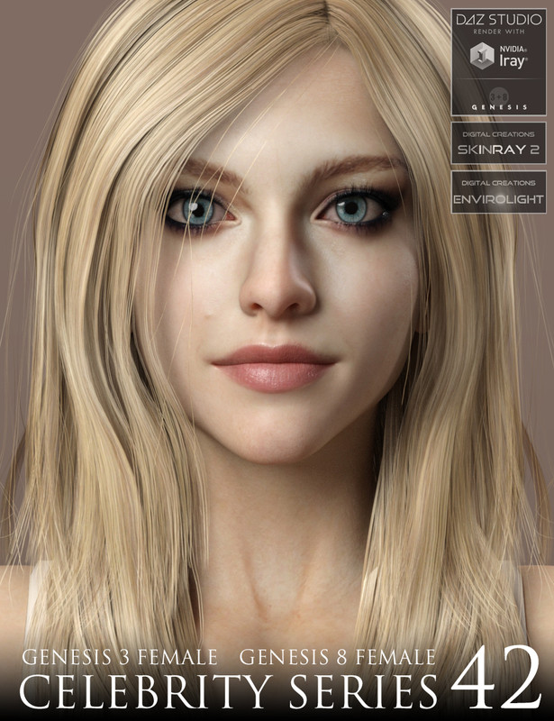 Celebrity Series 42 for Genesis 3 and Genesis 8 Female Celebrity Series 42 for Genesis 3 and Genesis 8 Female