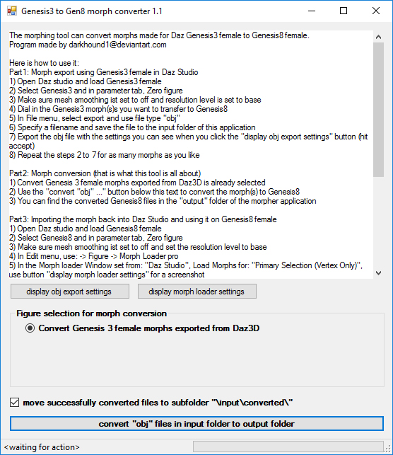 Genesis3 to Genesis8 morph converter 1.1 Genesis3 to Genesis8 morph converter 1.1
