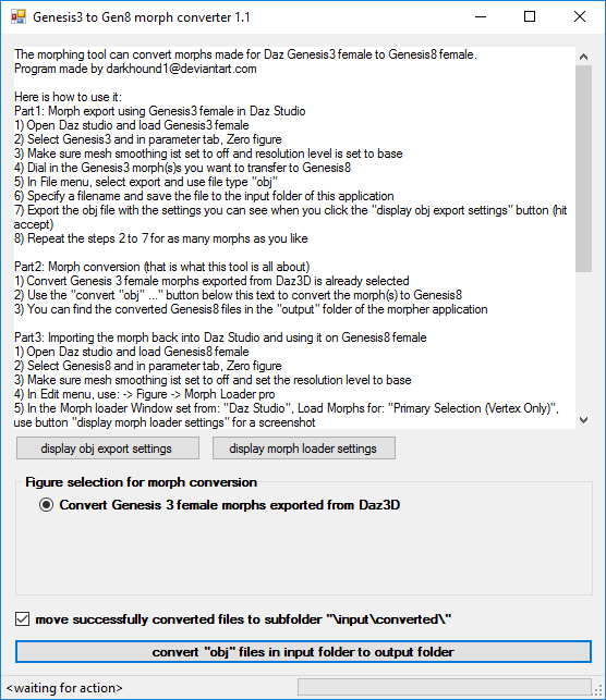 Genesis3 to Genesis8 morph converter 1.1
