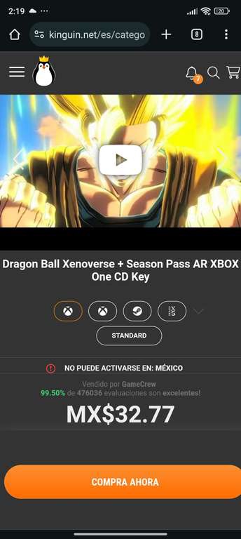 Kinguin | Dragon Ball Xenoverse + Season Pass Xbox ARG 
