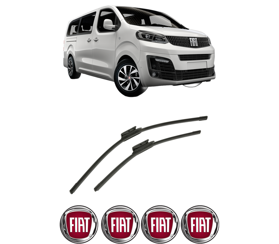 Set stergatoare auto FIAT ULYSSE Bus din 2022-2023, pentru parbriz auto, 2 bucati, Bosch Aerotwin, din cauciuc siliconat rezistent, 4 Stickere Auto FIAT