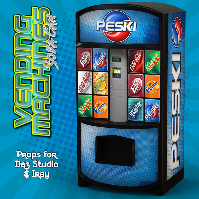 Exnem Vending Machines Soda Cans for Daz Studio and Iray