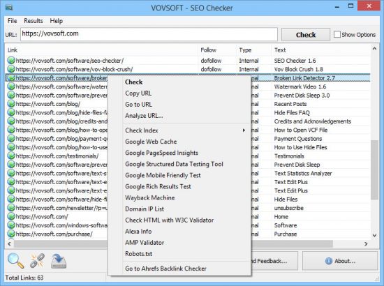 VovSoft SEO Checker v3.5