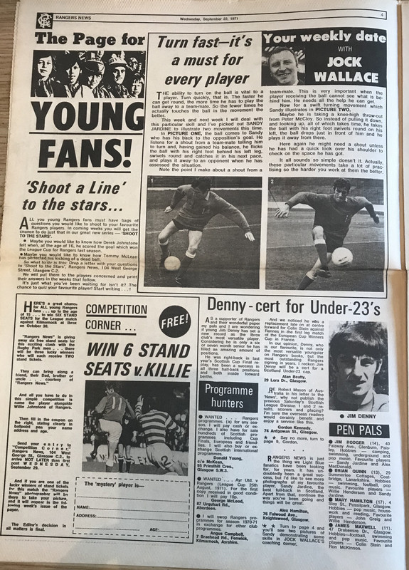 Rangers News 22 Sept 1971 Page 4 Jock wallace