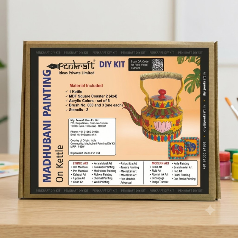 Madhubani Painting on Kettle DIY Kit