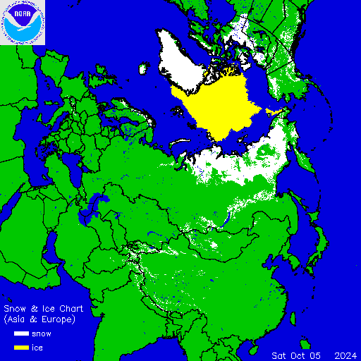 sea ice and snow cover 5th oct 2024