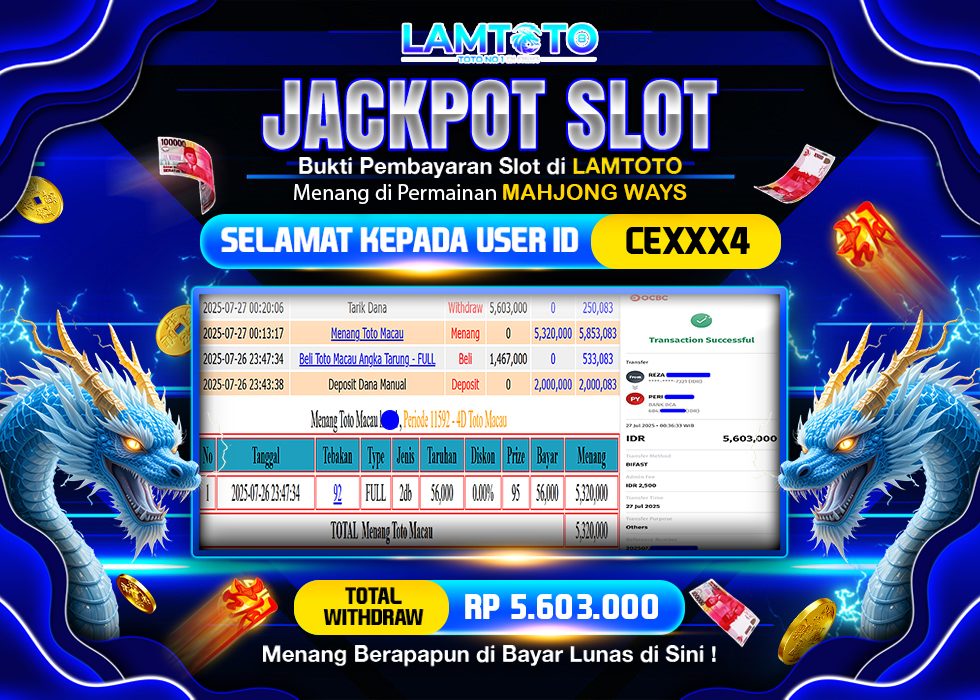 BUKTI JACKPOT LUNAS LAMTOTO