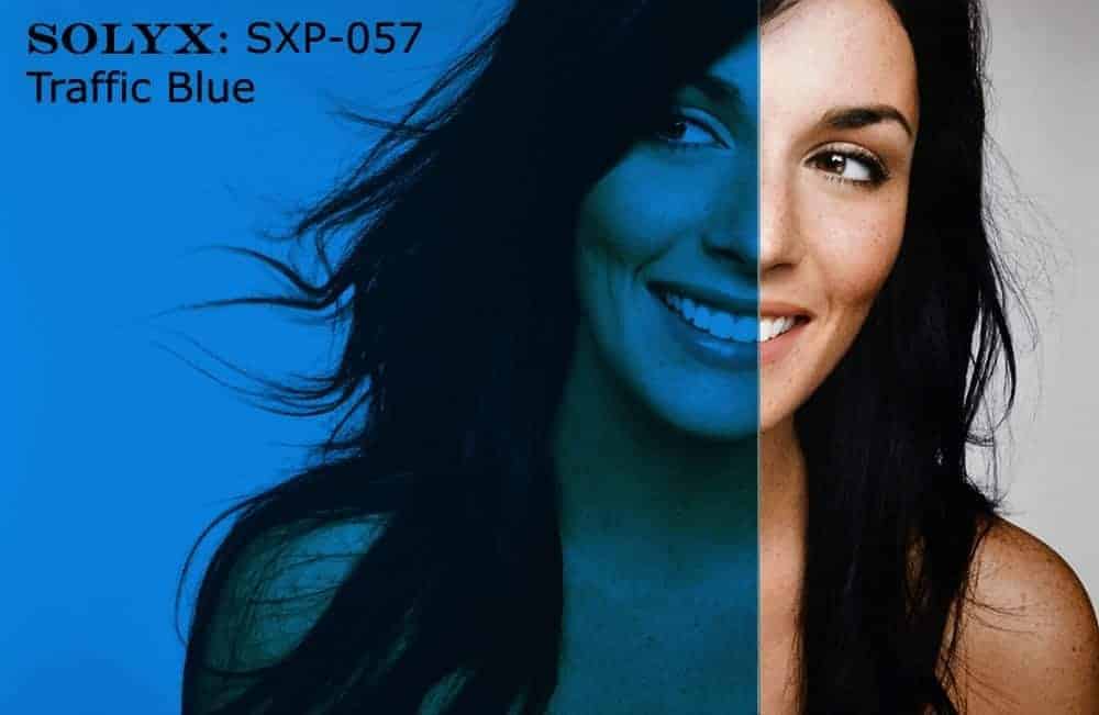 SXP-057UV Traffic Blue – Stained Glass Window Film. Transparent, optically clear, coloured, polyester film with scratch resistant, protective coating.…