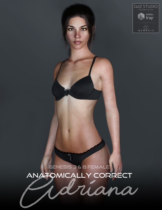 Anatomically Correct: Adriana  for Genesis 3 and Genesis 8 Female