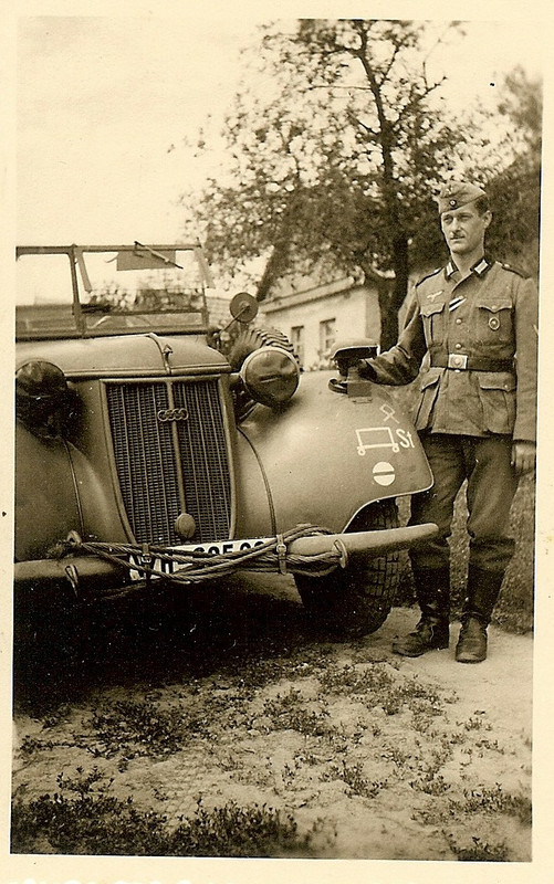 Wehrmacht Gefreiter Posed by Unit Mark Opel Pkw Car!!!