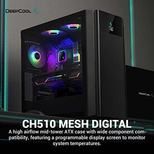 Amazon: DeepCool CH510 MESH - Carcasa digital ATX