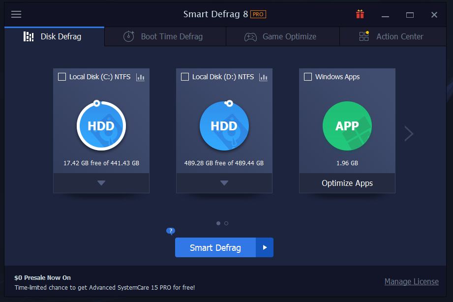 IObit Smart Defrag Pro 8.1.0.180 Smart