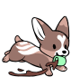 A brown corgi spilling coffee