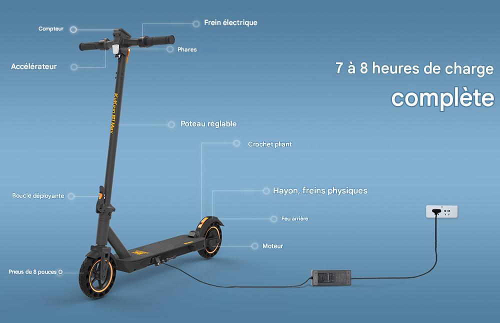 Trottinette Électrique Pliable KuKirin S1 Max – Moteur 350W, Batterie 36V 10,4Ah, Autonomie 39km, Suspension Arrière