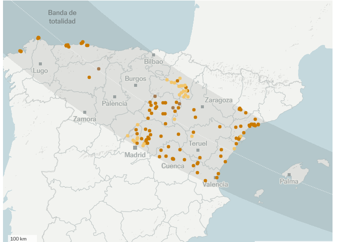 ¡Mapa de sitios oficiales para ver el eclipse total del Sol! - Foro General de España