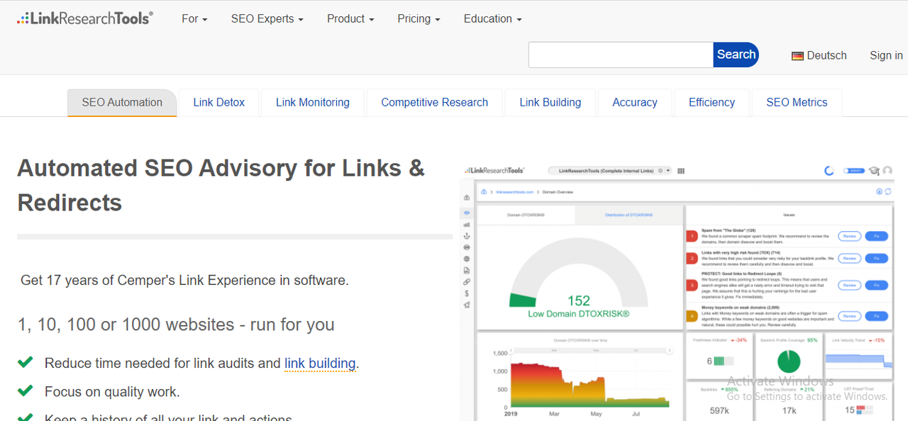 Link Research Tools SEO software
