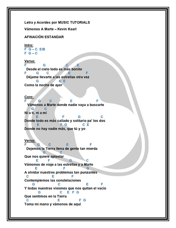 Vámonos A Marte Kevin Kaarl Letra y Acordes by MUSICTUTORIALS_page-0001