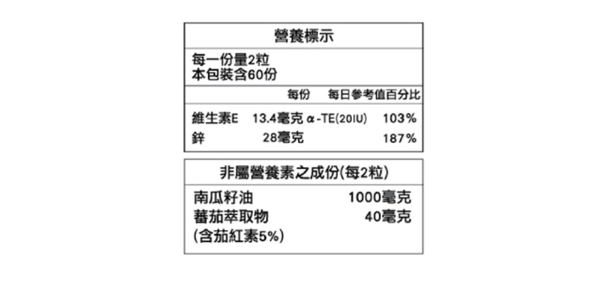 【信東生技】南瓜籽油軟膠囊成分