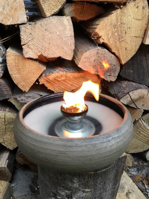 Schmelzlicht velas cera restos dochthalter fibra de vidrio lámparas pabilo fuego antorcha
