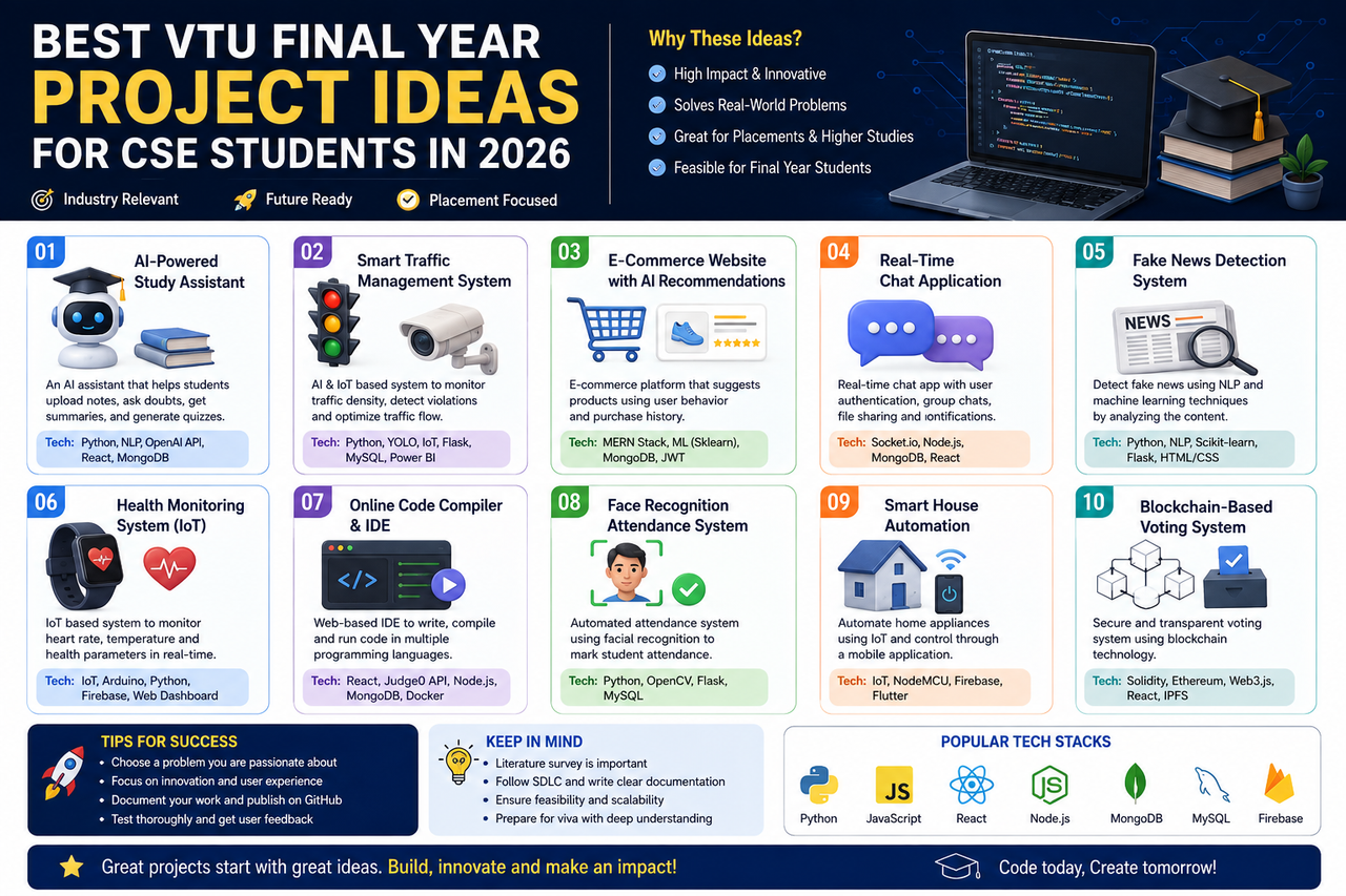 Best VTU Final Year Project Ideas for CSE Students in 2026