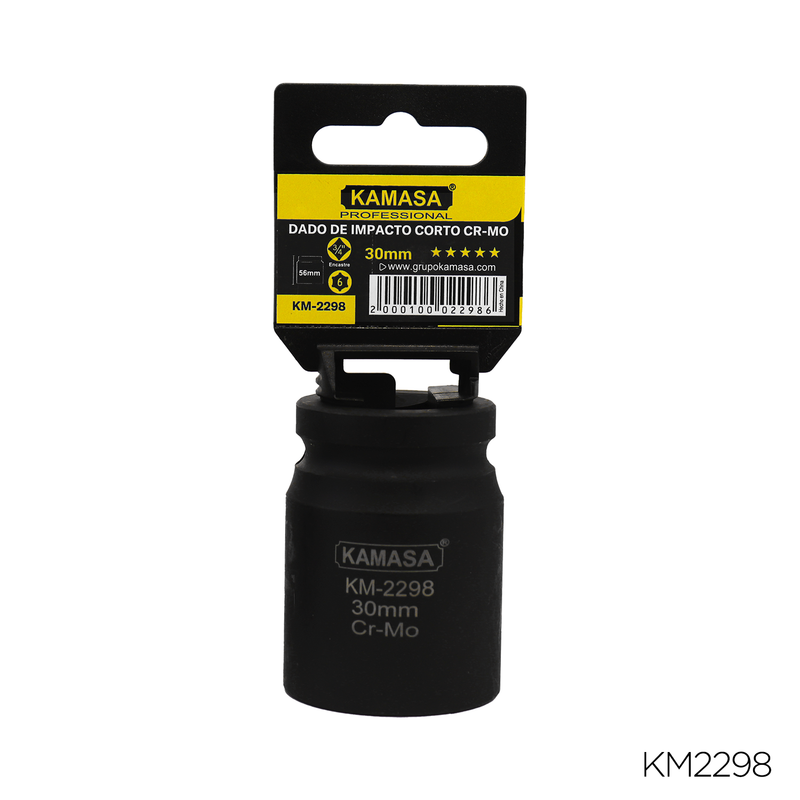 DADO DE IMPACTO CORTO CRMO "KAMASA" - 3/4"DR.X 30MM