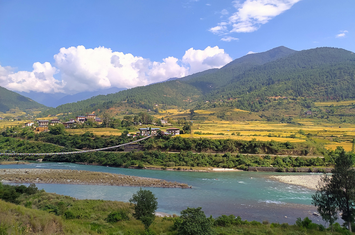 Punakha suspension bridge Bhutan