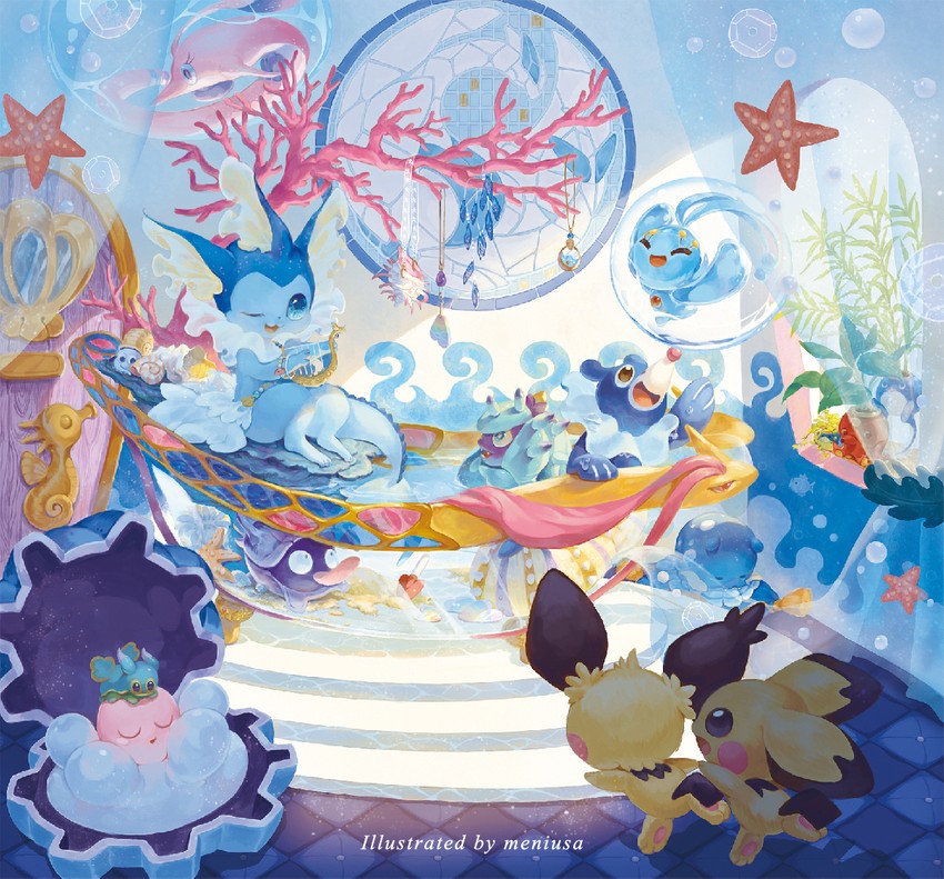 vaporeon-popplio-pichu-poliwag-spheal-an