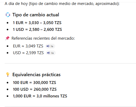 Dinero, cambio de moneda y tarjetas en Tanzania y Zanzíbar - Foro África del Este