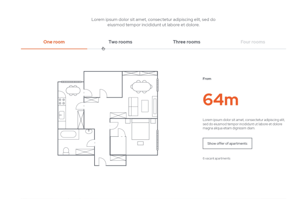 DAX - Apartment Complex Landing Page for Adobe XD - 3